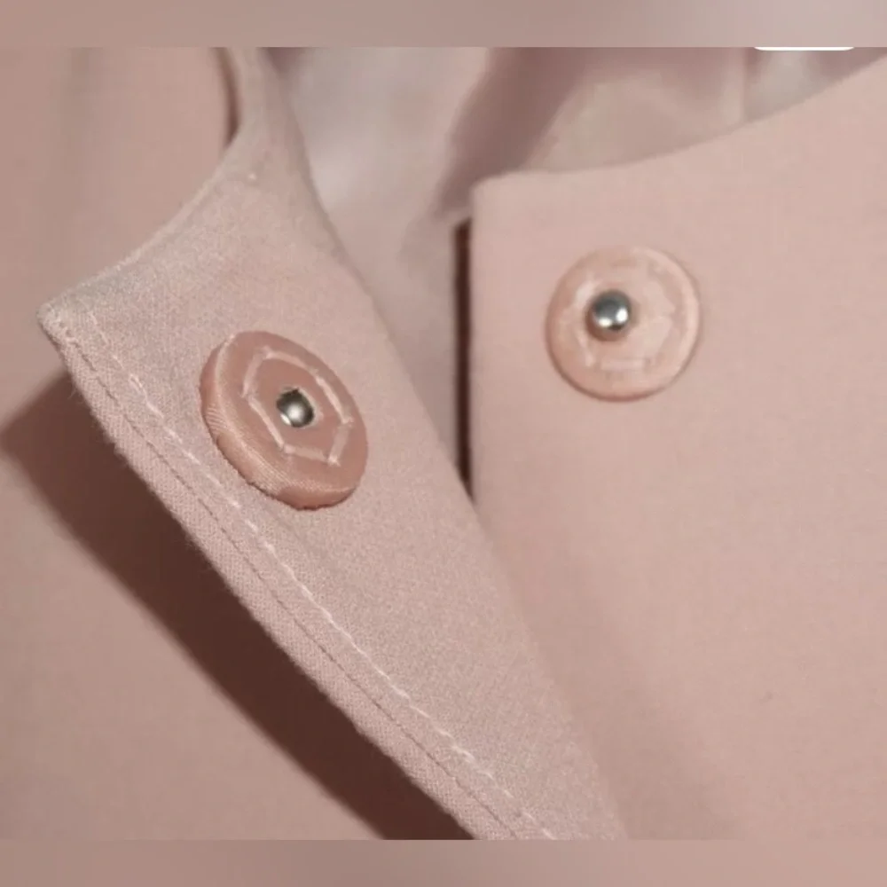 Lauren Ralph Lauren Blush Collarless Crepe Topper Coat Size XL - runs big - Picture 3 of 5